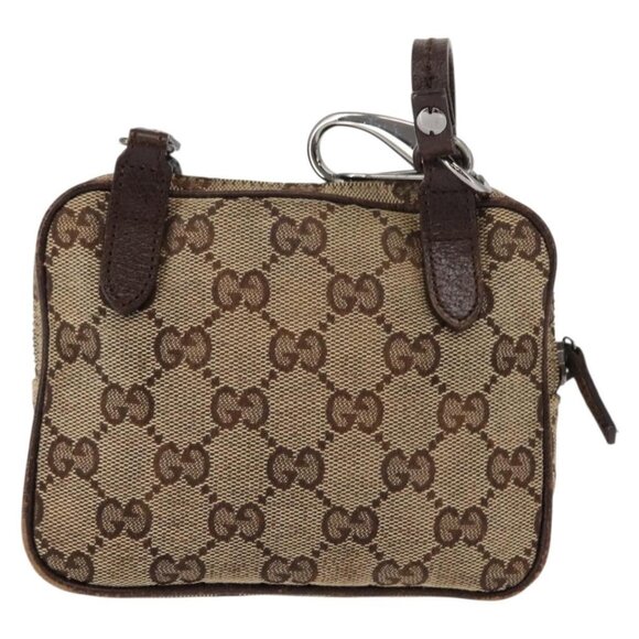 GUCCI GG Canvas Shoulder Bag Beige Silver 120975 Auth 146735 - Picture 3 of 16